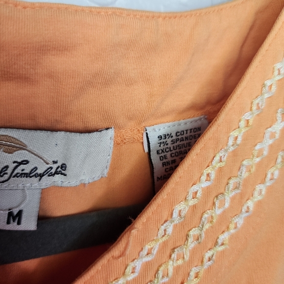 Bob Timberlake Orange Tie Dye Embroidered Stitch Tank Size Medium - Picture 5 of 7